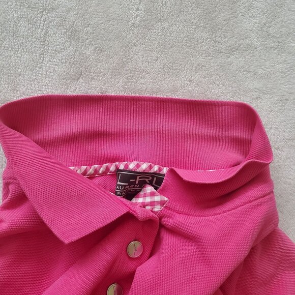 Vintage L-RL Lauren Active Ralph lauren shirt Sz Large pink Collared short sleev - Picture 13 of 13